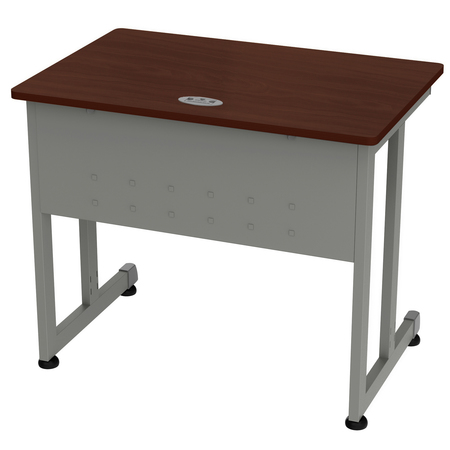 LINEA ITALIA Computer Desk for Small Spaces, 36”W x 24”D x 30”H, Gray/Cherry ZUC139